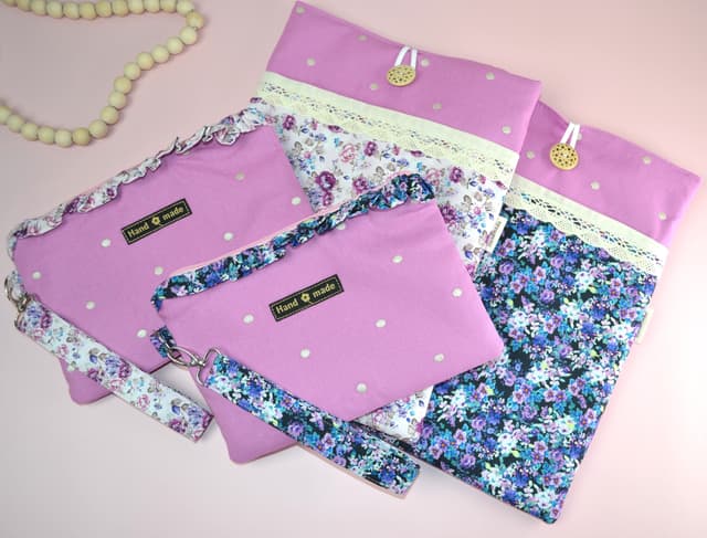 Petals & Lace XL iPad/Book Sleeve Set – 3-Piece