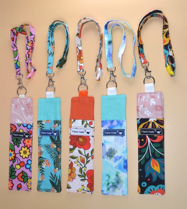 Dual Pen Pocket on Lanyard – Colourful Fabric Collection