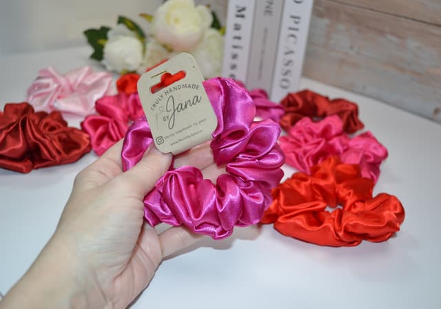 Satin Shine Scrunchie, Reds and Pinks Collection