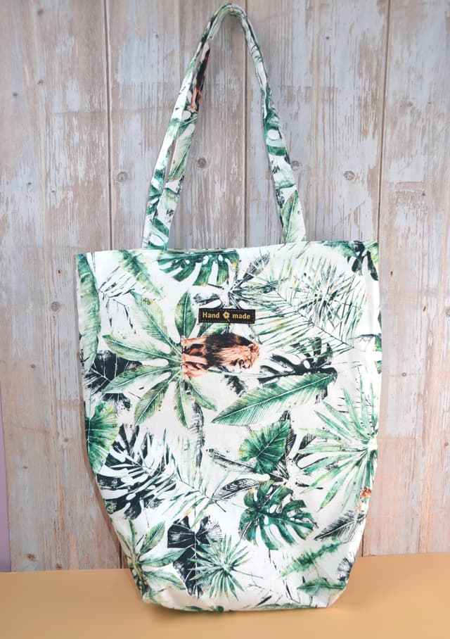Tropical Lion Tote – Handmade Everyday Carryall 