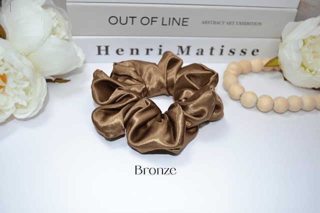 Satin Shine Scrunchie, Gold and Silver Collection