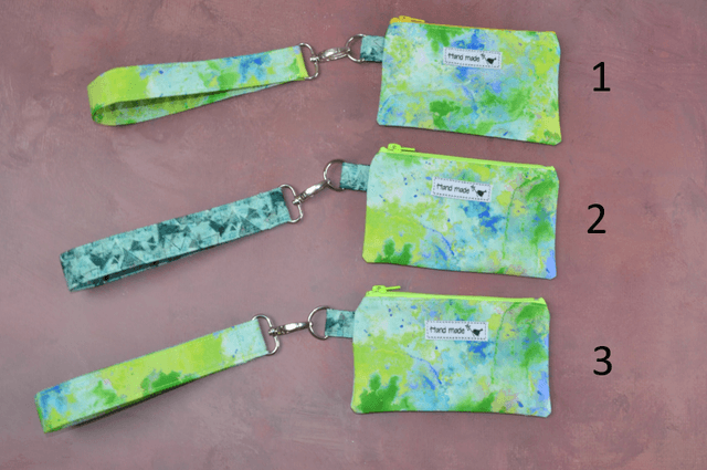 6" Bright Mini Wallet Pouch and Keychain Wristlet Sets