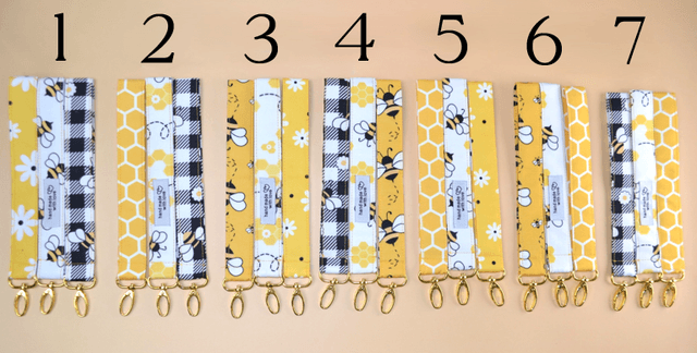 8" Honeybee Charm Wristlet KeychainTrio