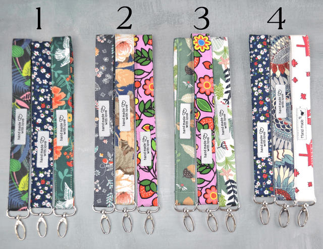 9” Garden Party Wristlet Keychain Trio Sets