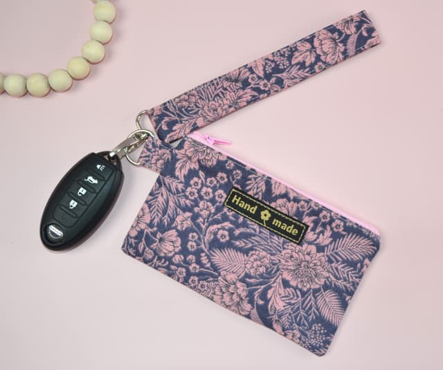 6" Floral Mini Wallet Pouch and Keychain Wristlet Set